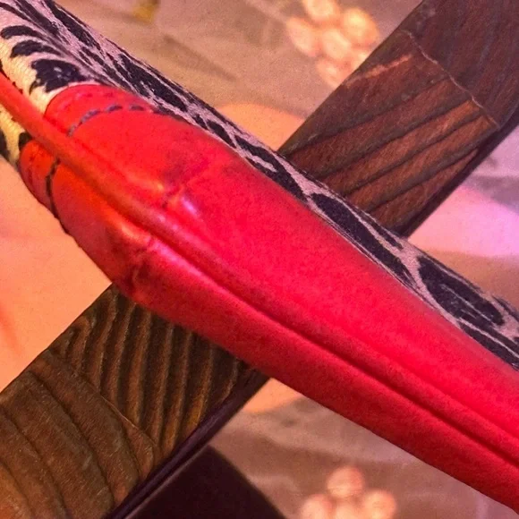 Coach Leather Leopard and Red Wristlet - Picture 7 of 8